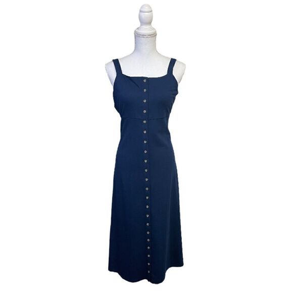CREMIEUX Navy Button Down Coastal Sunsets Dress “NWT” - Picture 1 of 3